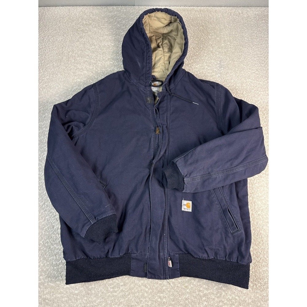Carhartt 101629-410 Mens's Zip Navy Fire Resistant FR Bomber Jacket 2XL CAT3